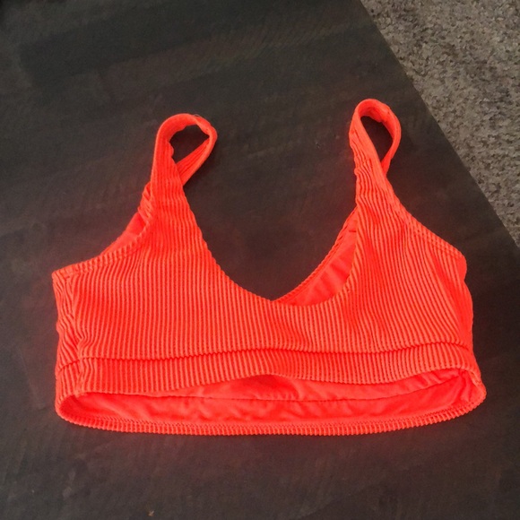 EUC Size Large Neon Orange Ribbed Bikini Top ONLY. - Picture 2 of 4